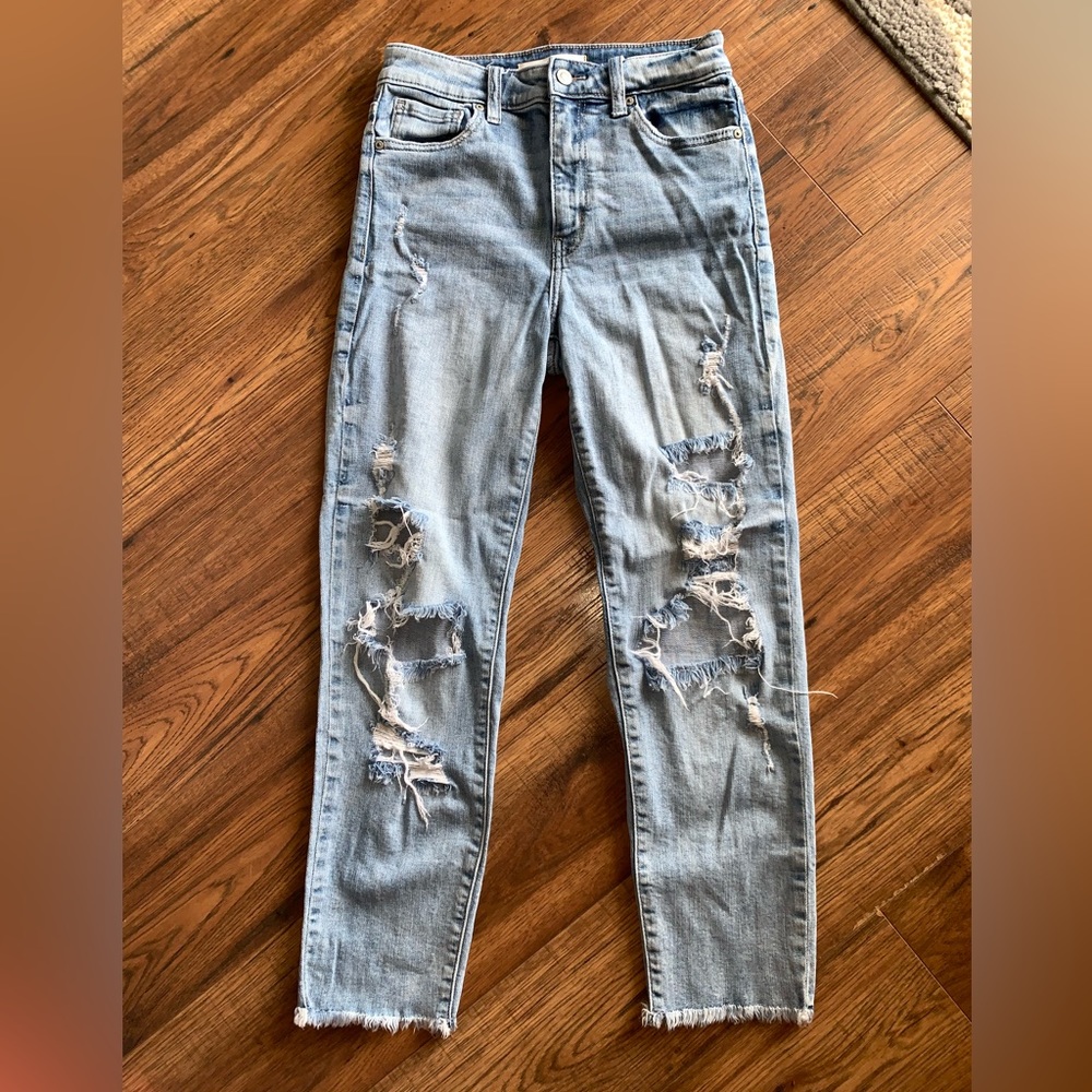 High rise mom jean crops size 3